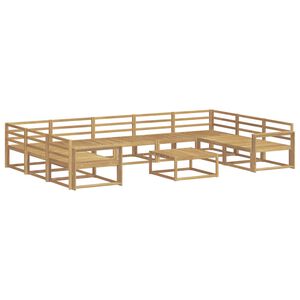 vidaXL Outdoor Sofa Set 10 pcs White Solid Acacia Wood