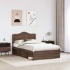 vidaXL Bed Frame with Headboard Brown Oak 120 x 200 cm Solid Pine Wood