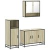 vidaXL 3 Piece Bathroom Furniture Set Sonoma Oak Engineered Wood