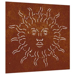 vidaXL Garden Wall Decoration 55x55 cm Corten Steel Sun Design