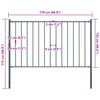 vidaXL Fence Panel with Posts Powder-coated Steel 1.81x1.25 m Anthracite