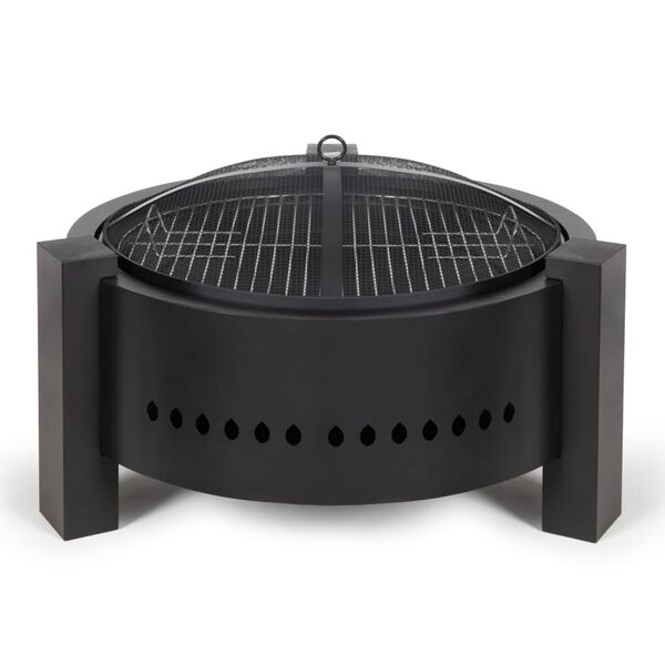 Livoo 2-in-1 Fire Pit with Grill 59.5 cm Black