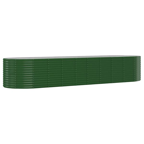 vidaXL Garden Raised Bed Galvanised Steel 396x100x68 cm Green