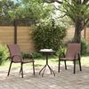 vidaXL Stackable Garden Chairs 2 pcs Brown Textilene Fabric
