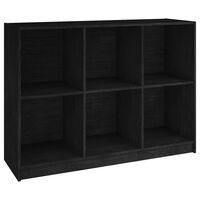 vidaXL Book Cabinet Black 104x33x76 cm Solid Pinewood