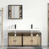 vidaXL Bathroom Furniture Set with Shelf 3 pcs Brown Engineered wood