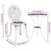 vidaXL Garden Bistro Set 3 pcs White Aluminium