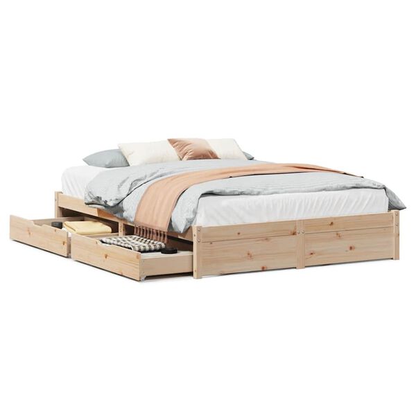 vidaXL Bed Frame without Mattress 140x200 cm Solid Wood Pine
