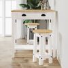 vidaXL 3 Piece Bar Set White Solid Wood Pine