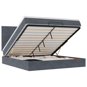 vidaXL Ottoman Bed with Mattresses Dark Grey 180x200cm Velvet