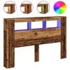 vidaXL LED Headboard Old Wood 160x18,5x103,5 cm Engineered Wood