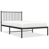 vidaXL Metal Bed Frame without Mattress with Headboard Black 100x190cm