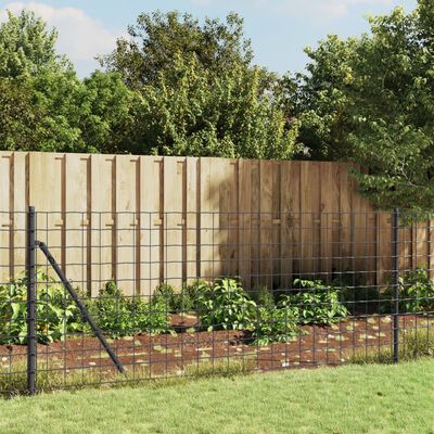 vidaXL Wire Mesh Fence with Spike Anchors Anthracite 0.8x10 m
