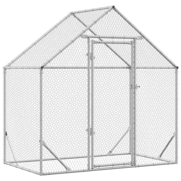 vidaXL Chicken Cage Silver 170 x 100 x 177 cm Galvanised Steel