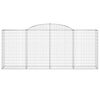 vidaXL Arched Gabion Baskets 3 pcs 300x50x120/140 cm Galvanised Iron
