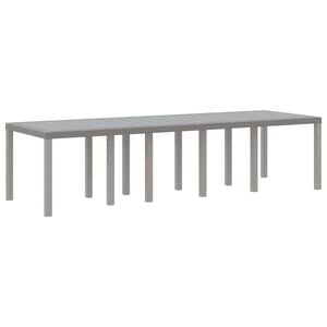 vidaXL Garden Table Light Grey 300 x 100 x 73 cm Poly Rattan