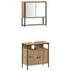 vidaXL Bathroom Furniture Set with Shelf 3 pcs Brown Engineered wood