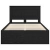 vidaXL Bed Frame with Headboard Black 120 x 190 cm Solid Pine Wood