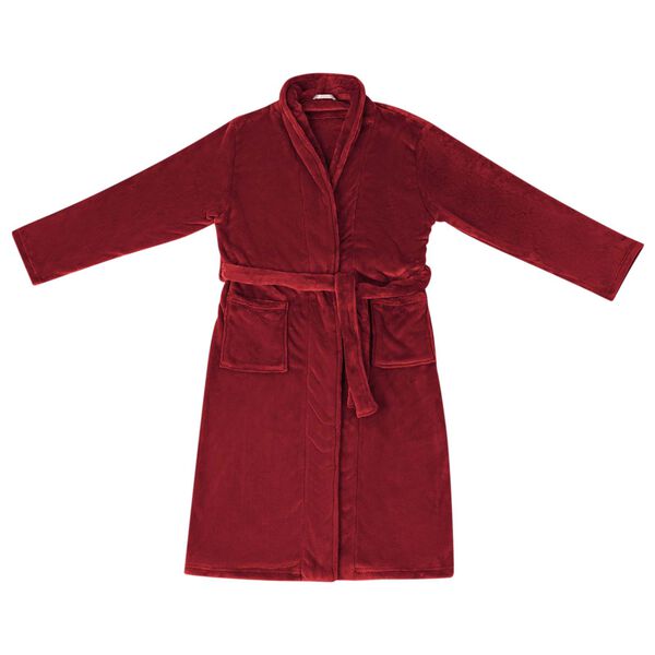 vidaXL Bathrobe without Hood Bordeaux Red L Flannel