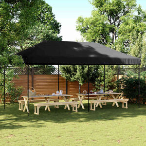 vidaXL Party Tent Black with Black Frame Oxford Fabric