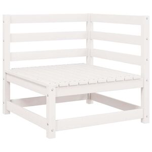 vidaXL Garden Corner Sofa White Solid Wood Pine