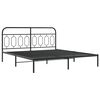 vidaXL Metal Bed Frame without Mattress with Headboard Black 193x203cm