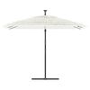 vidaXL Garden Parasol with Steel Pole White 290x290x238 cm