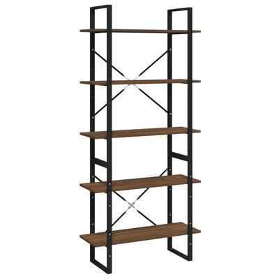 vidaXL 5-Tier Book Cabinet Brown Oak 80x30x175 cm Engineered Wood