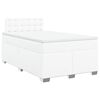 vidaXL Box Spring Bed with Mattress White 120x190 cm Faux Leather