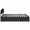 vidaXL Bed Frame with Drawer Black 200 x 200 cm Engineer Wood