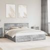 vidaXL Bed Frame Concrete Grey 200 x 200 cm Engineered Wood