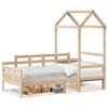 vidaXL Day Bed with Roof without Mattress 90x190 cm Single Solid Wood