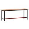 vidaXL Workbench 220x55x81,5 cm Solid Wood Beech and Metal
