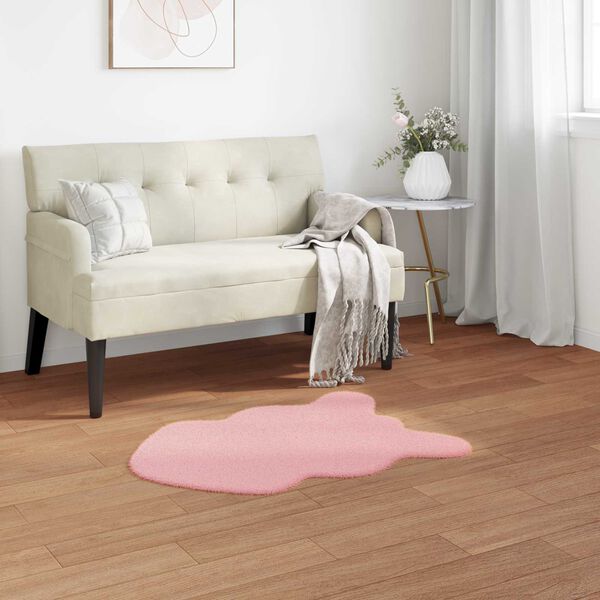 vidaXL Faux Rabbit Fur Rug Olite Pink 50 x 80 cm Polyester