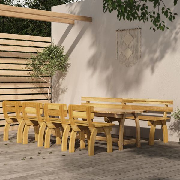 vidaXL 6 Piece Garden Dining Set Impregnated Pinewood