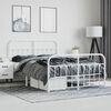 vidaXL Metal Bed Frame without Mattress with Footboard White 140x190cm