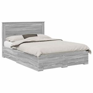 vidaXL Bed Frame with Drawer with Headboard Manual Engineered Wood
