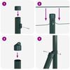 vidaXL Fence Post Green 100 x 1 m (25 mm mesh) Steel and PVC