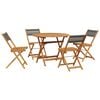 vidaXL 5 Piece Garden Dining Set Grey Polypropylene and Solid Wood