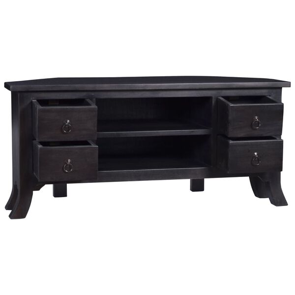 vidaXL TV Cabinet Light Black Coffee 100x40x45 cm Solid Wood Mahogany