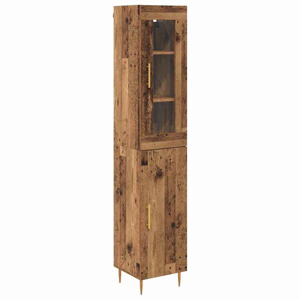 vidaXL Highboard 2 pcs Old Wood Engineered Wood