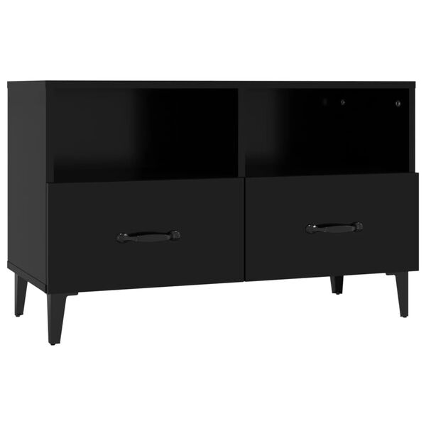vidaXL TV Cabinet Black 80x36x50 cm Engineered Wood