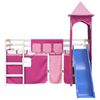 vidaXL Kids' Loft Bed with Tower without Mattress Pink 80x200 cm