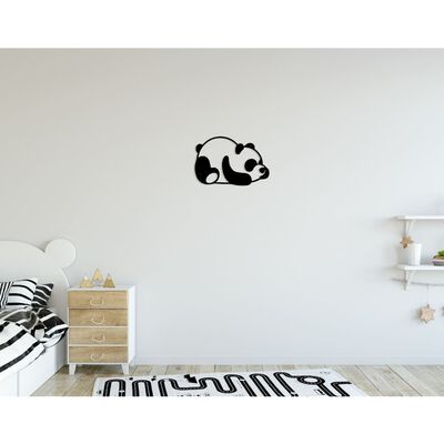 Homemania Wall Decoration Panda 50x35 cm Steel Black