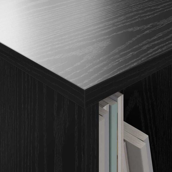 vidaXL Magazine Rack Black Oak 35 x 30 x 45 cm