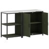 vidaXL Kitchen Storage Set 2 pcs Olive Green Cold-rolled Steel