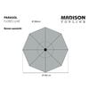 Madison Garden Parasol Flores Luxe 300 cm Round SappHIre Blue
