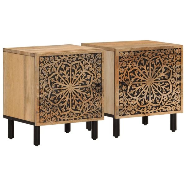 vidaXL Bedside Cabinets 2 pcs 40x33x46 cm Solid Wood Mango