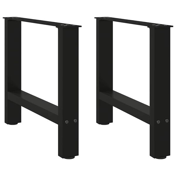vidaXL Coffee Table Legs Black 2 pcs 50x(42-43) cm Steel