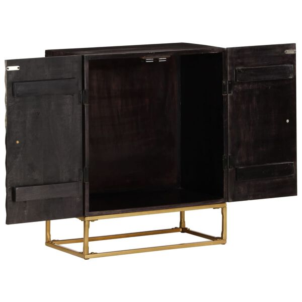 vidaXL Sideboard Black 60x35x75 cm Solid Mango Wood